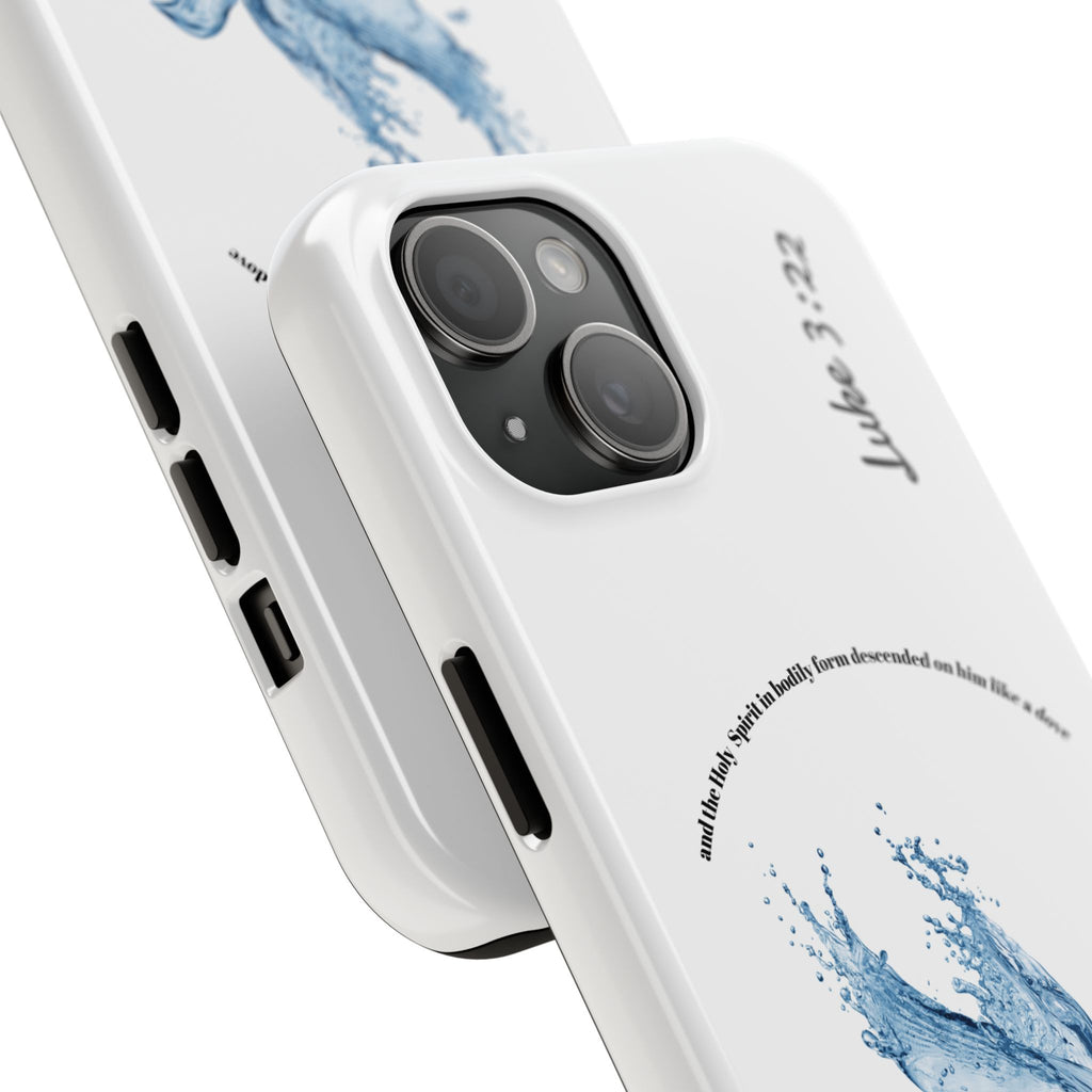 Inspirational Phone Case with Dove Design, Tough Phone Case for Christians, Luke 3:22 Verse Case, Religious Gift, Unique Bible Quote Cover
