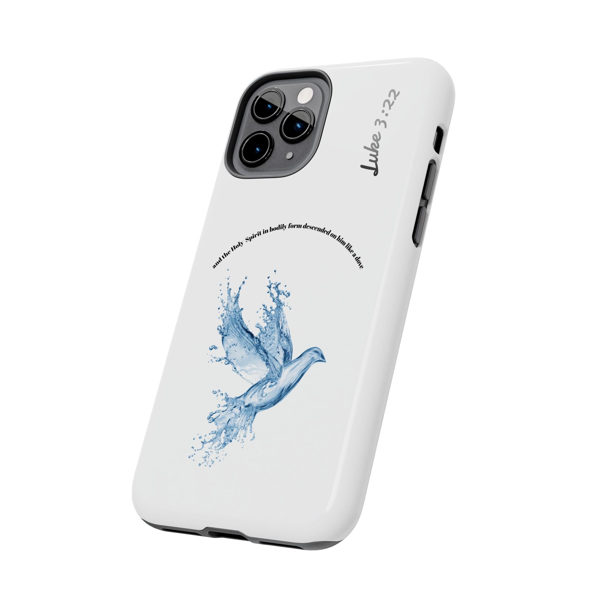 Inspirational Phone Case with Dove Design, Tough Phone Case for Christians, Luke 3:22 Verse Case, Religious Gift, Unique Bible Quote Cover