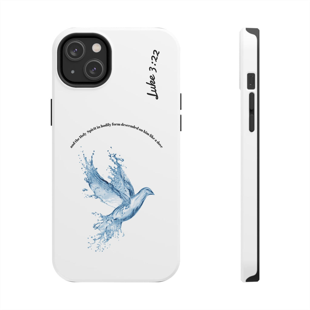 Inspirational Phone Case with Dove Design, Tough Phone Case for Christians, Luke 3:22 Verse Case, Religious Gift, Unique Bible Quote Cover