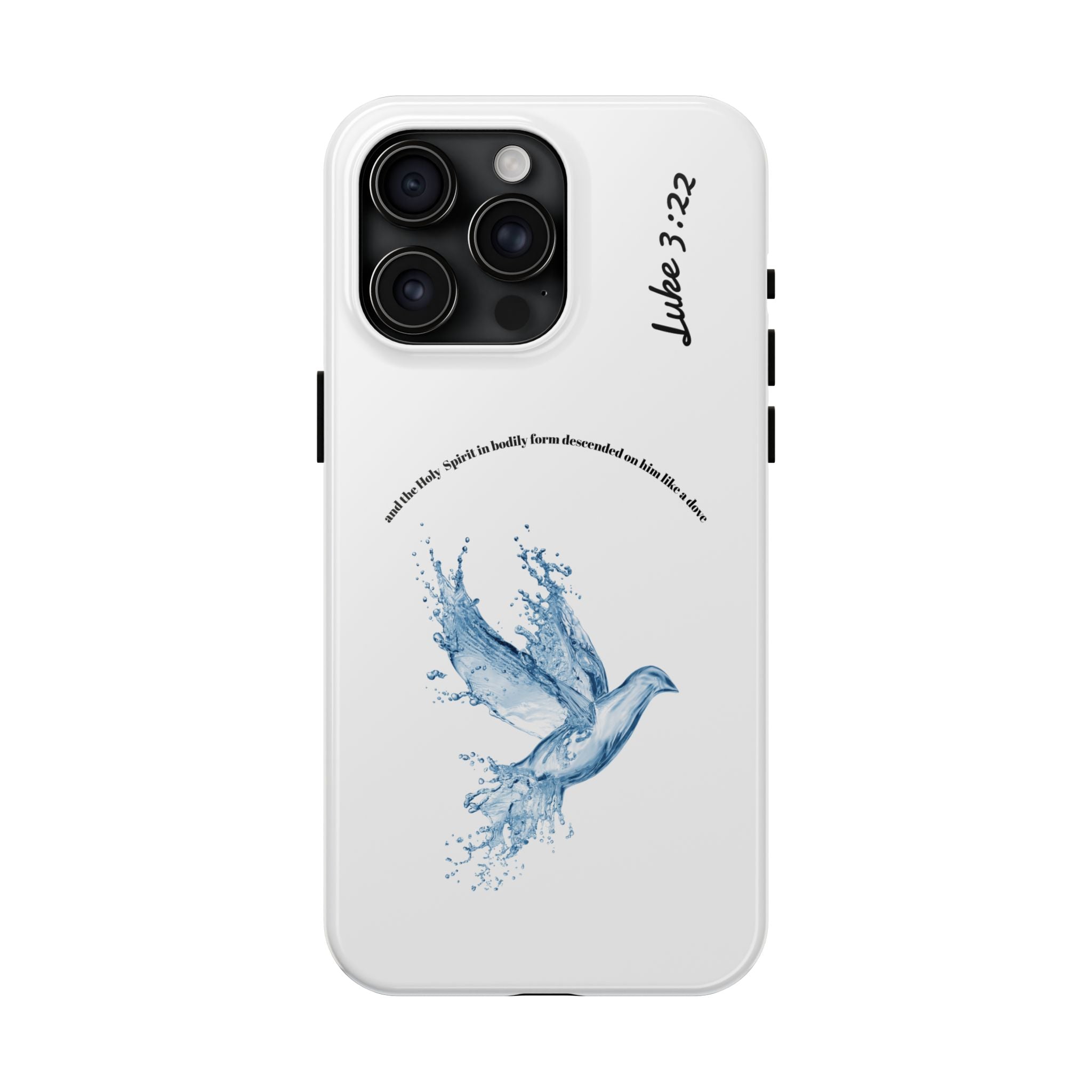 Inspirational Phone Case with Dove Design, Tough Phone Case for Christians, Luke 3:22 Verse Case, Religious Gift, Unique Bible Quote Cover