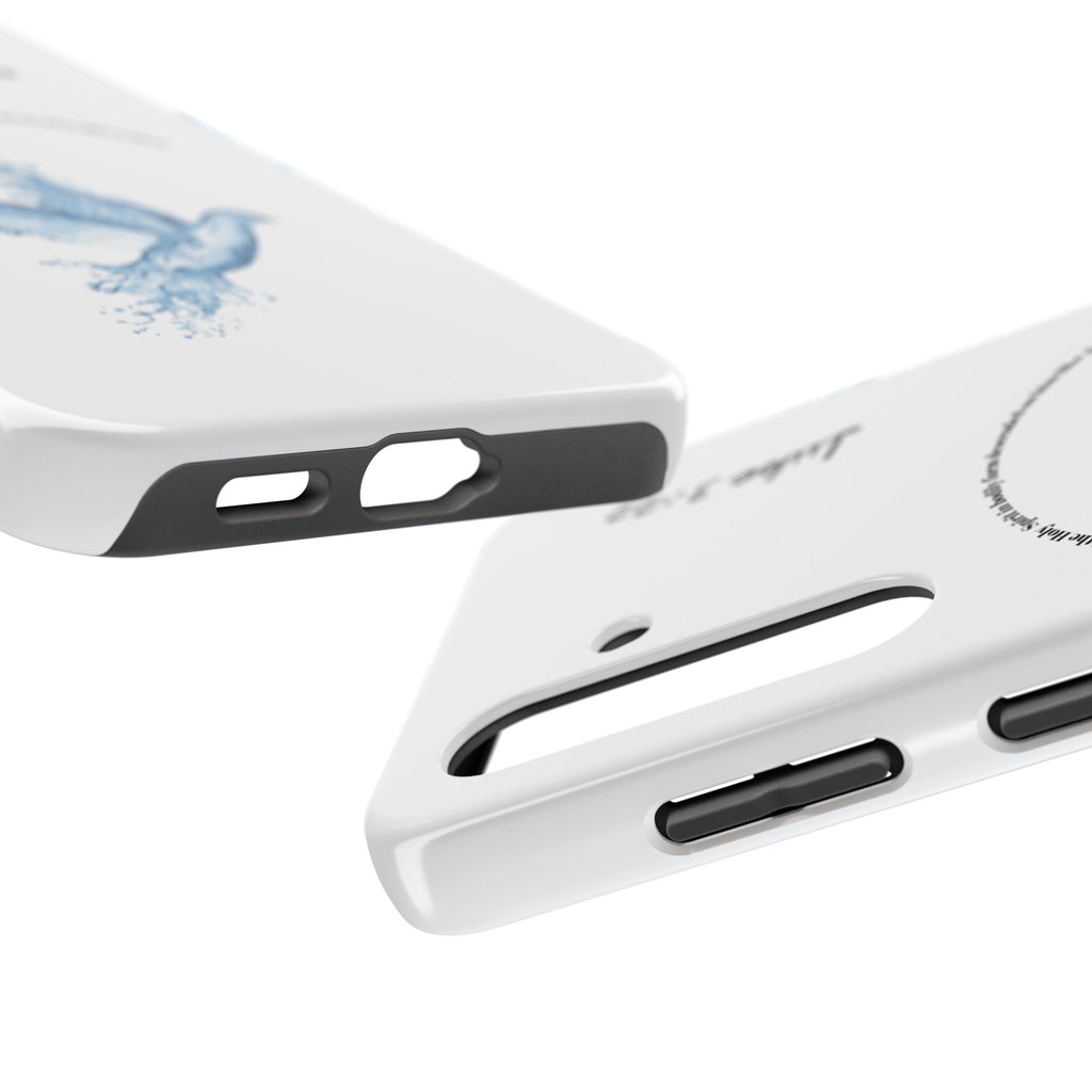 Inspirational Phone Case with Dove Design, Tough Phone Case for Christians, Luke 3:22 Verse Case, Religious Gift, Unique Bible Quote Cover